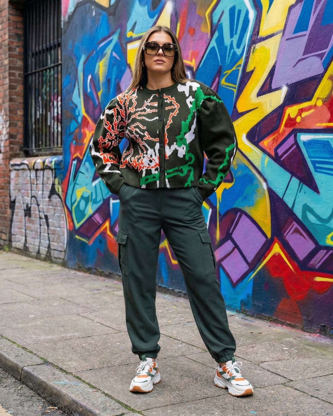 Rugby-Inspired Barrel Sleeve Cardigan