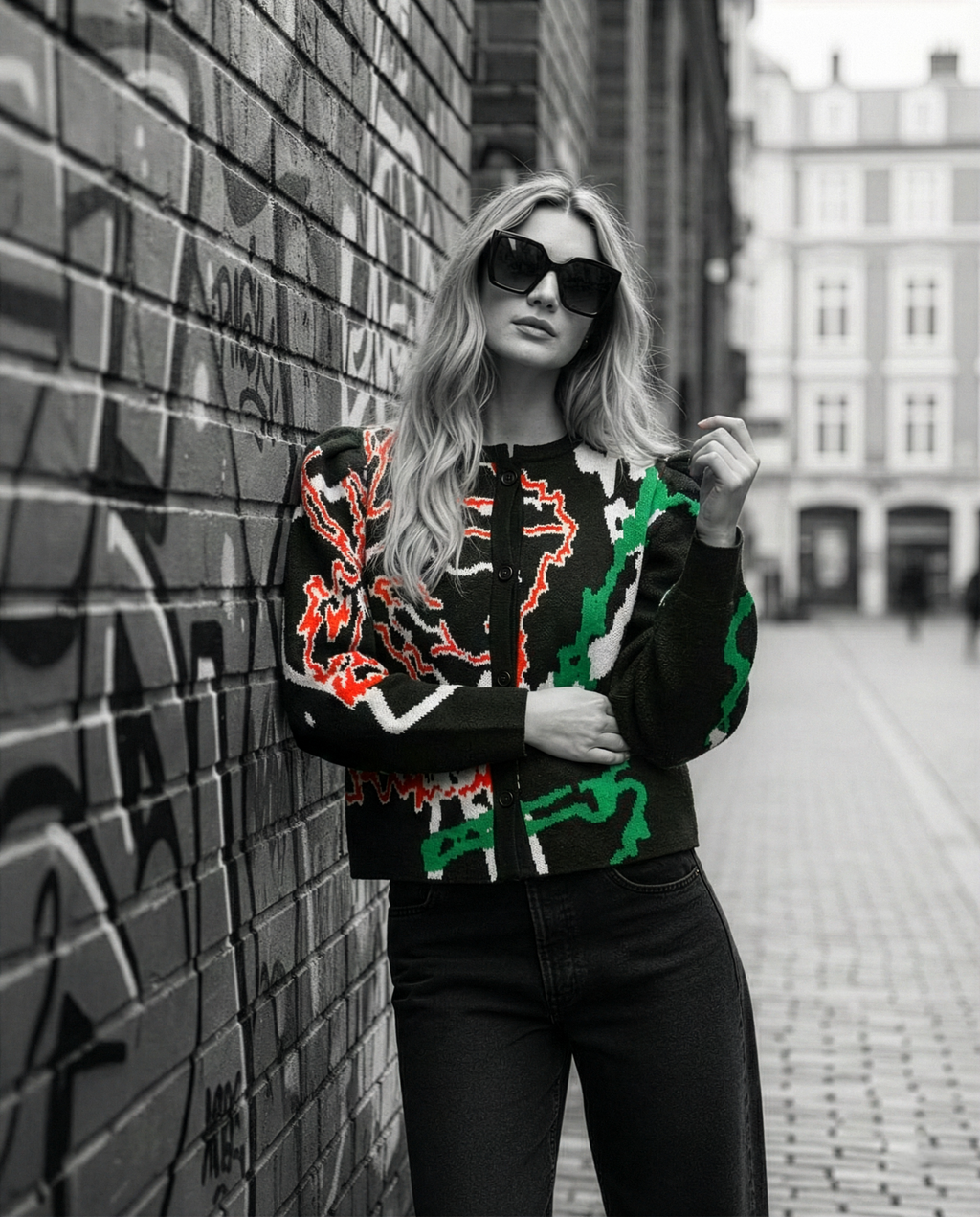 Barrel Sleeve Cardigan - Dark Green