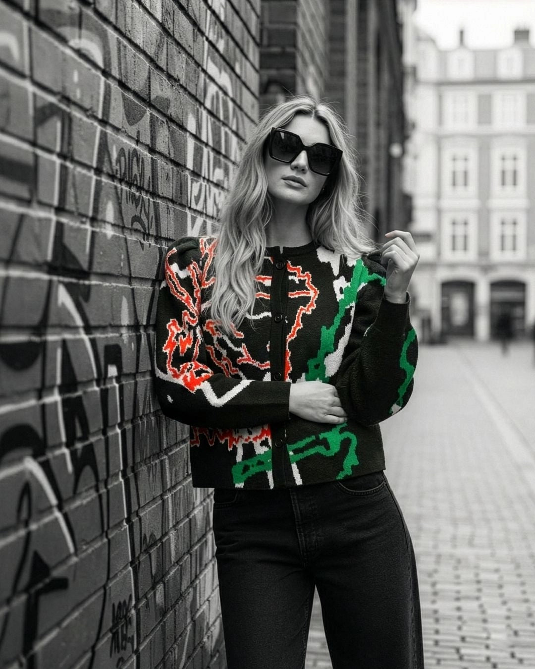 Barrel Sleeve Cardigan - Dark Green