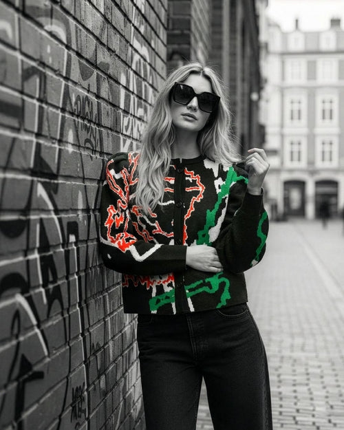 Barrel Sleeve Cardigan - Dark Green