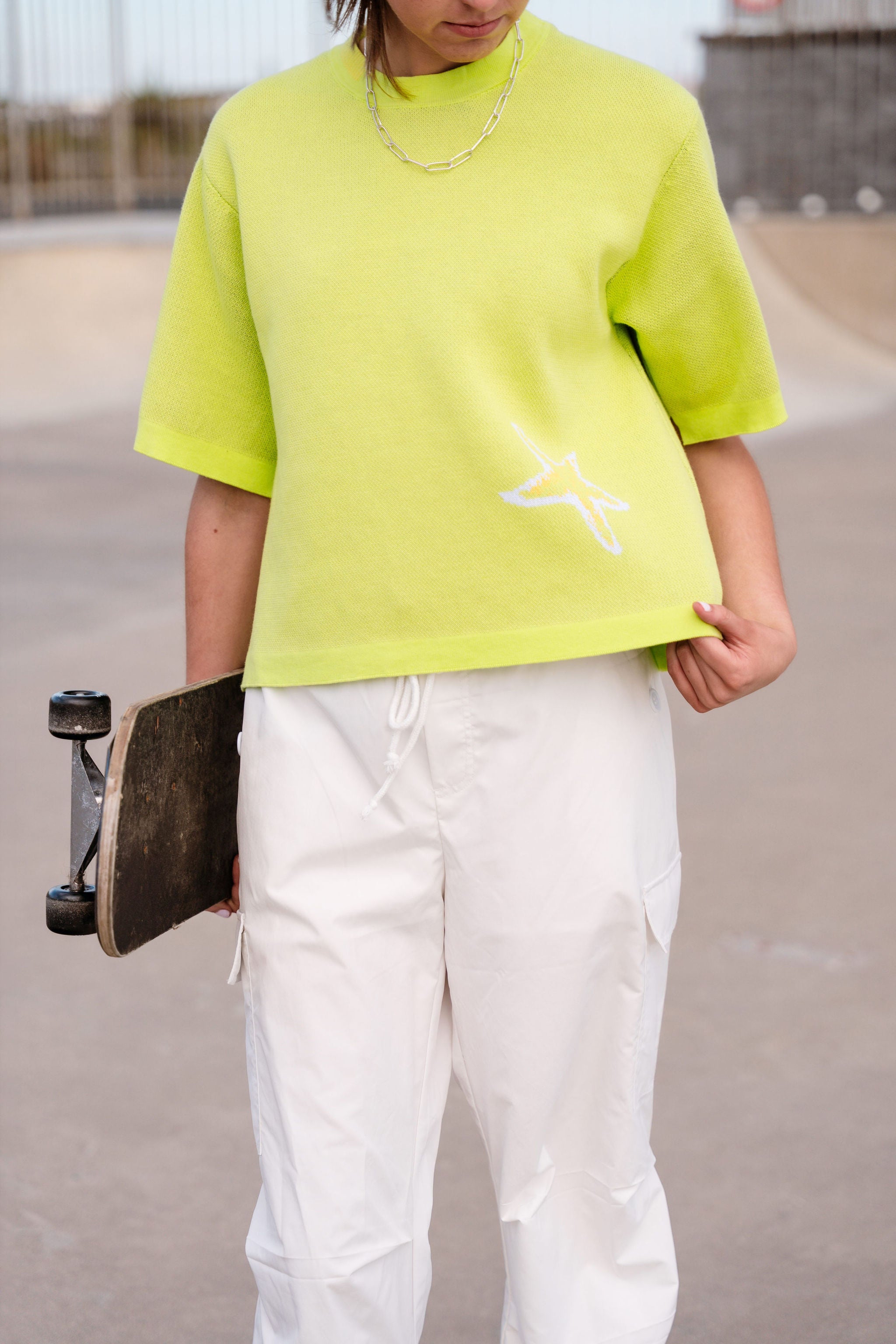 Starfish Short Sleeve Crew - Neon Lime