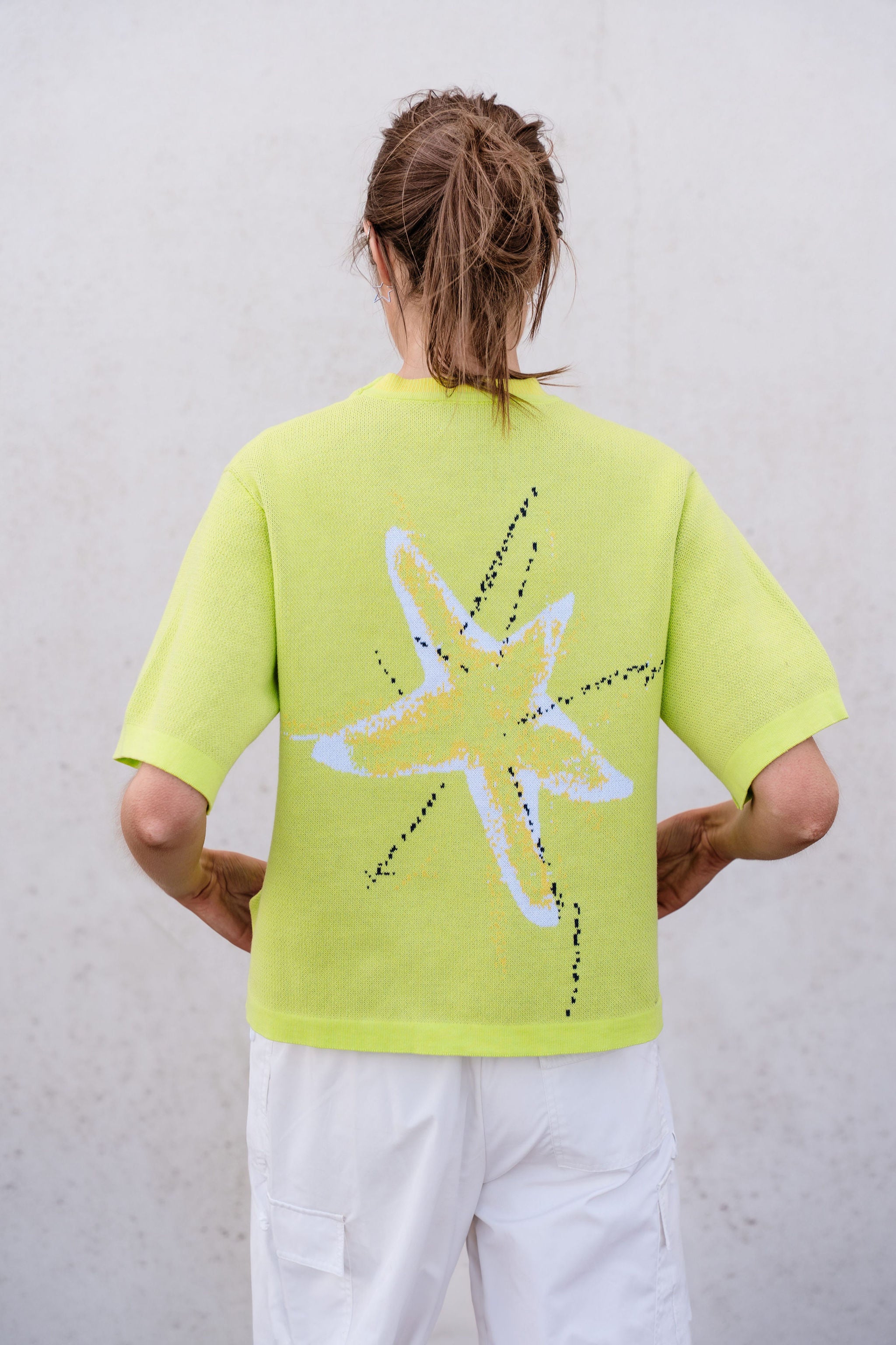 Starfish Short Sleeve Crew - Neon Lime