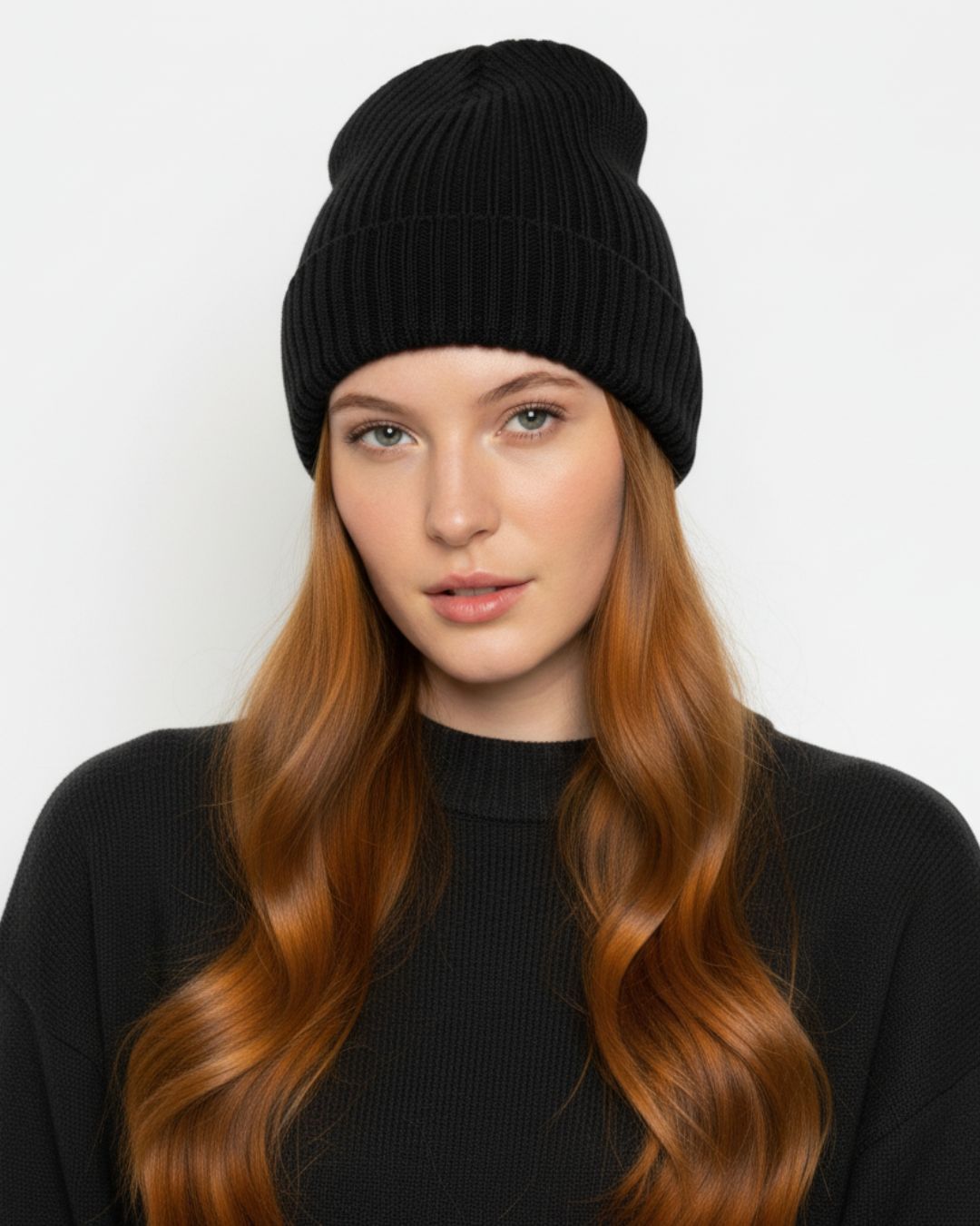 Merino Wool Beanie Black
