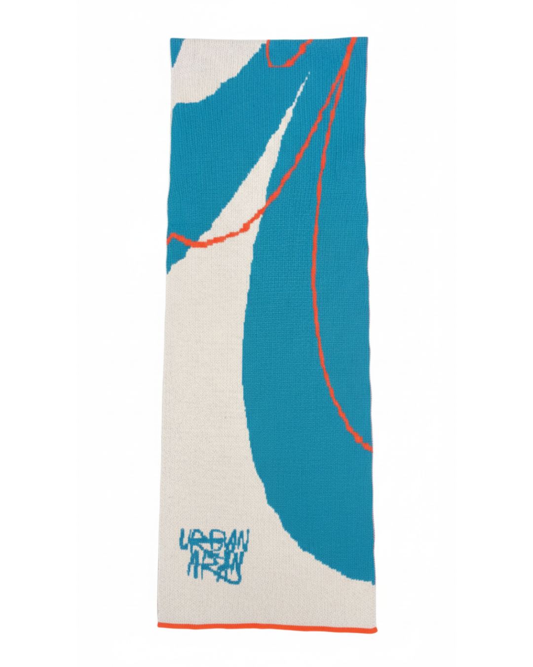 Graffiti Scarf - Ice, Blue and Tangerine