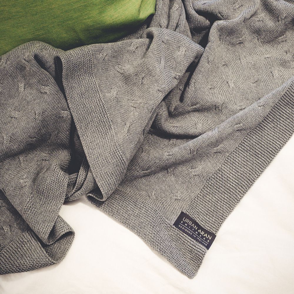 Premium Grey Cable Blanket