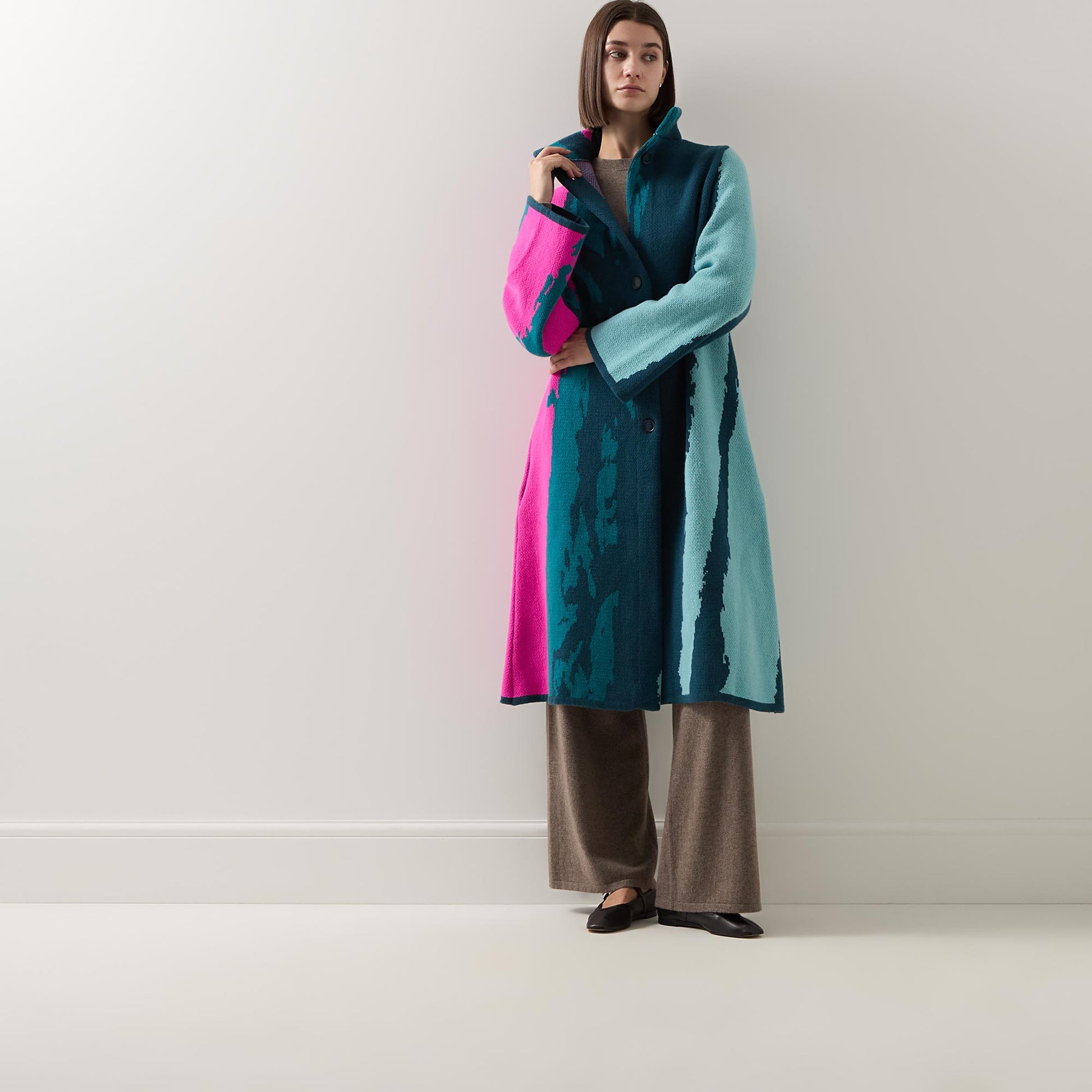 Graphic Single-Breasted Coat