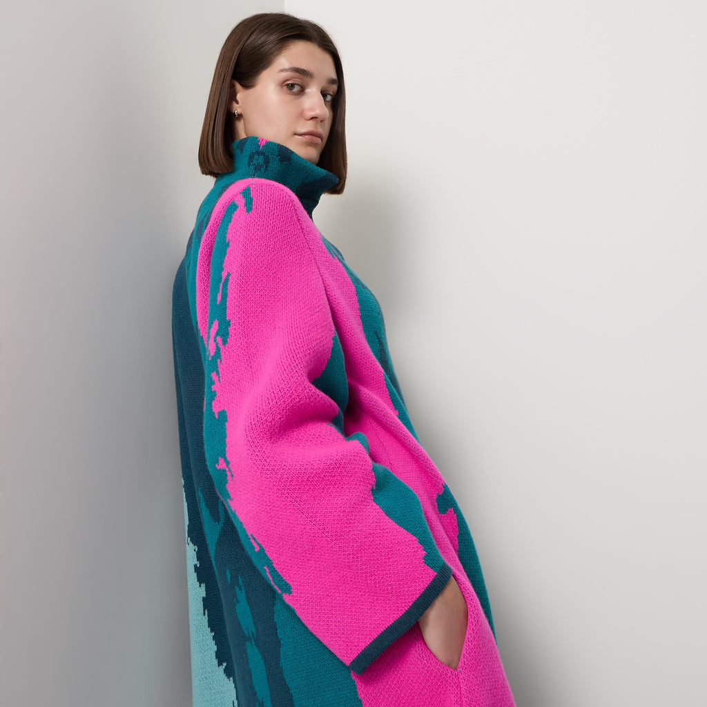 Graphic Single-Breasted Coat