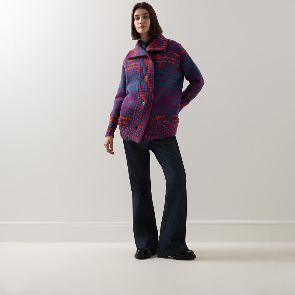 Graphic Long Bomber Purple