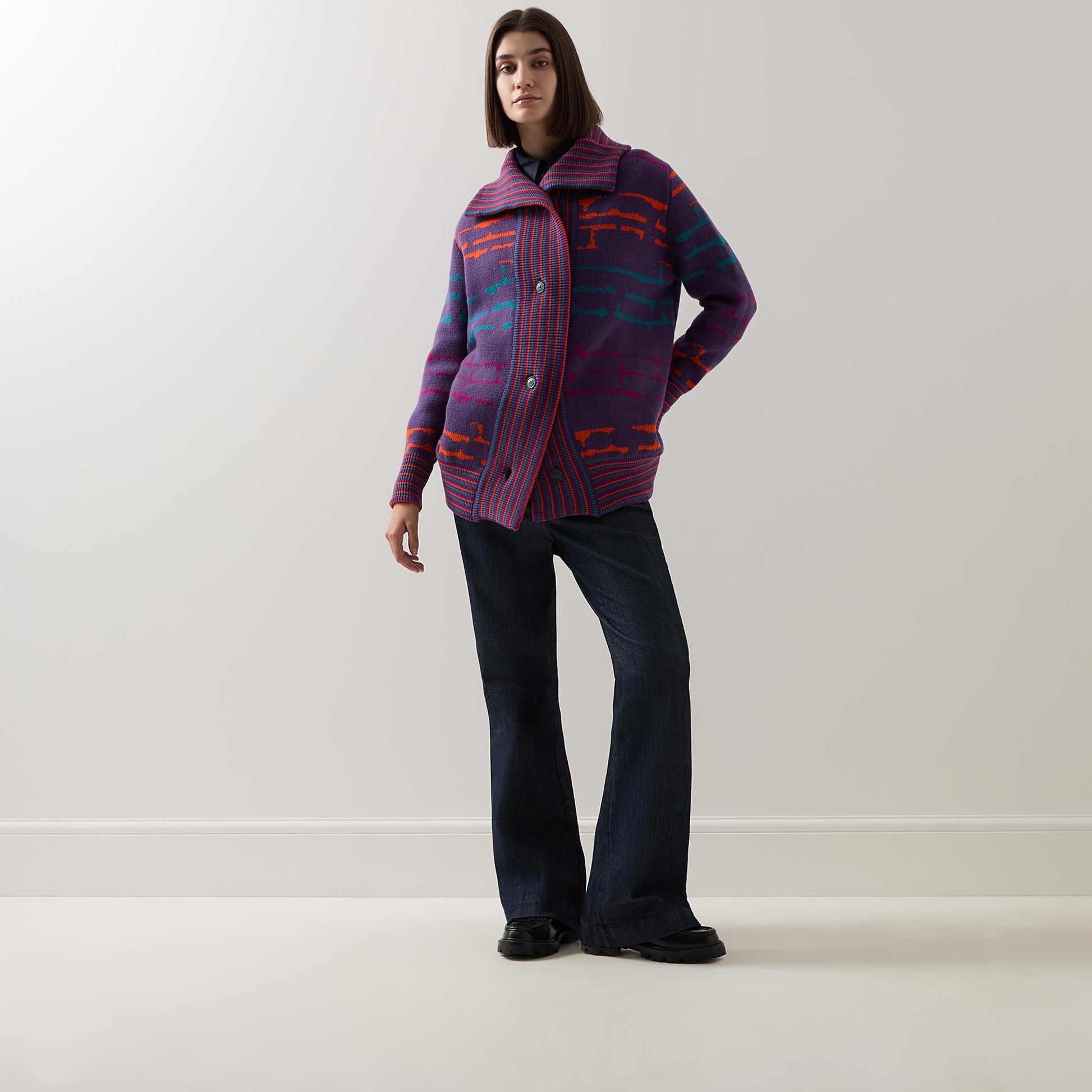 Graphic Long Bomber Purple