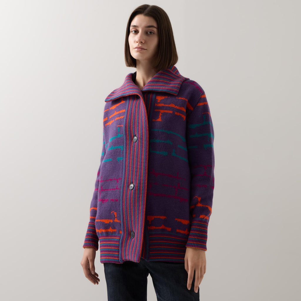 Graphic Long Bomber Purple