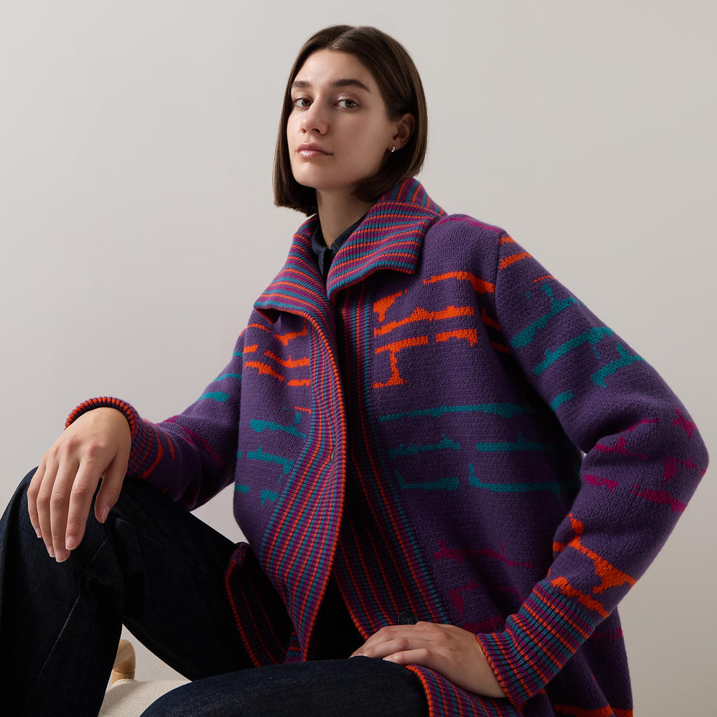 Graphic Long Bomber Purple