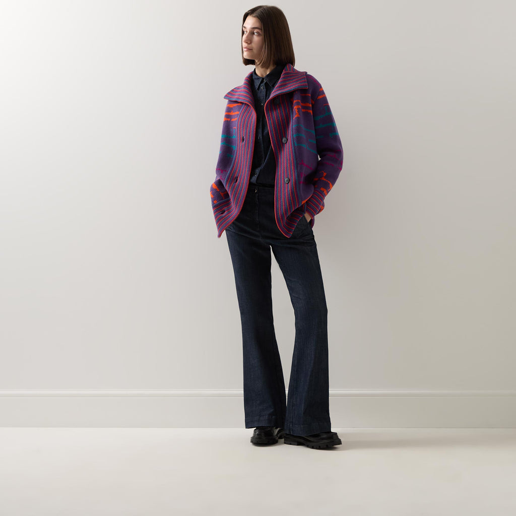 Graphic Long Bomber Purple