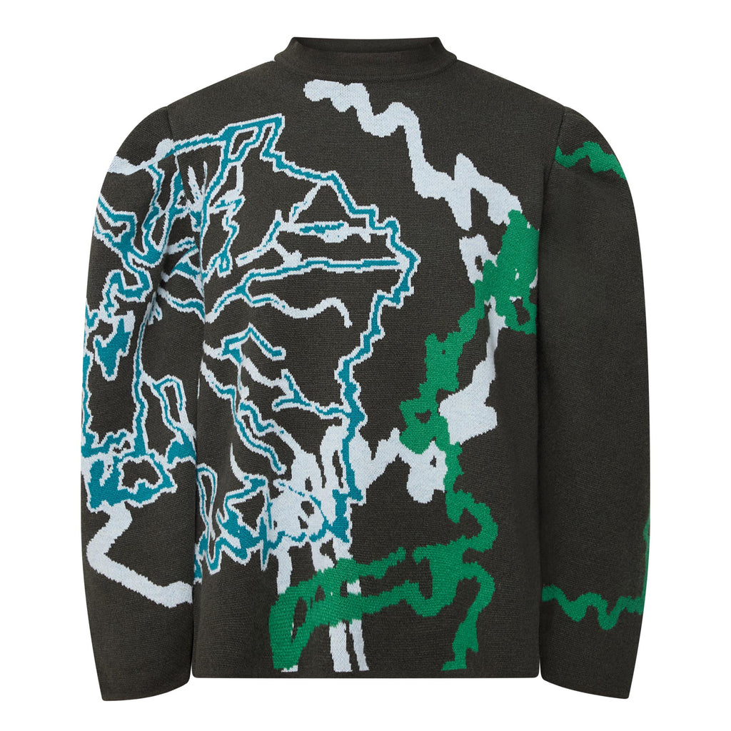 Graphic Barrel-Sleeve Sweater