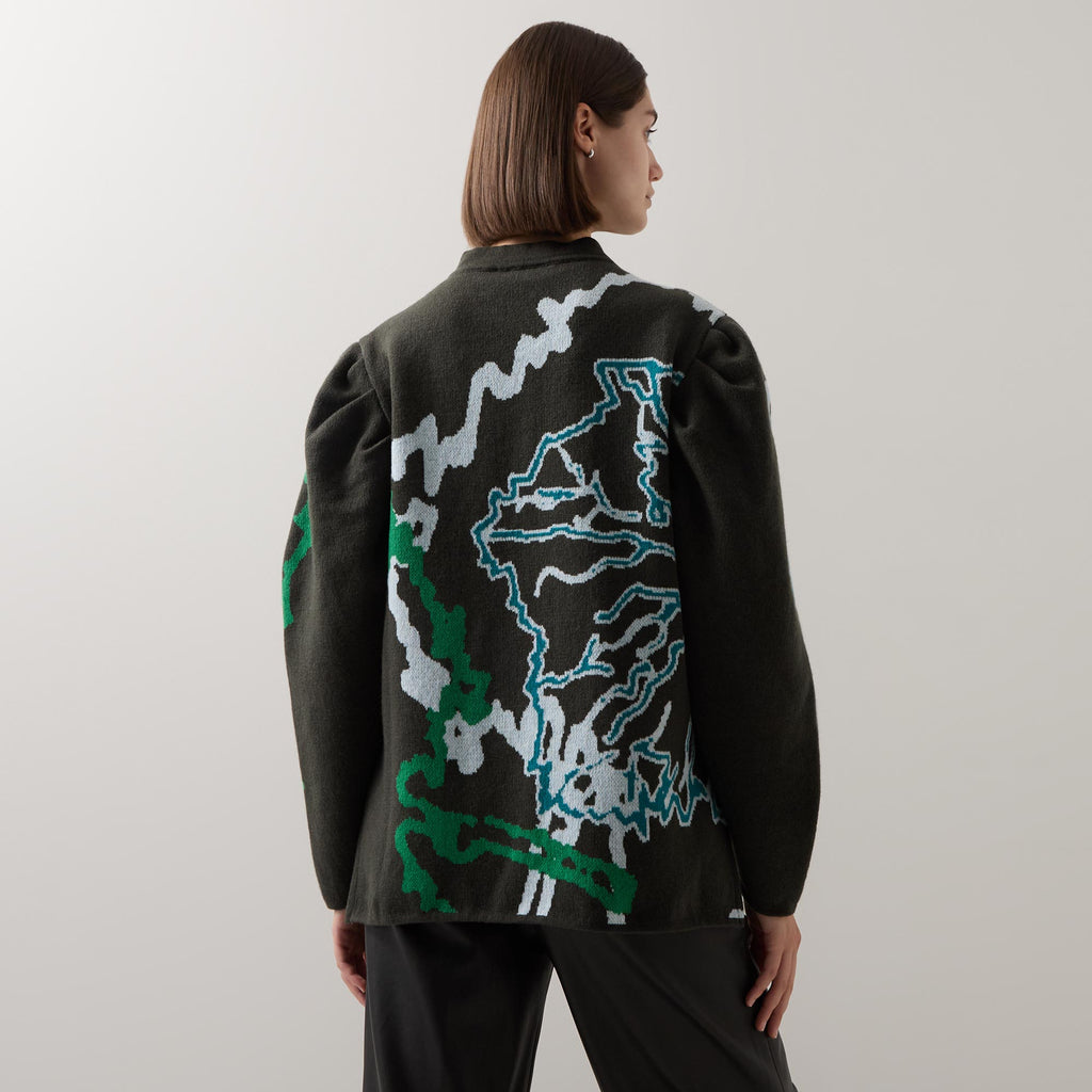 Graphic Barrel-Sleeve Sweater