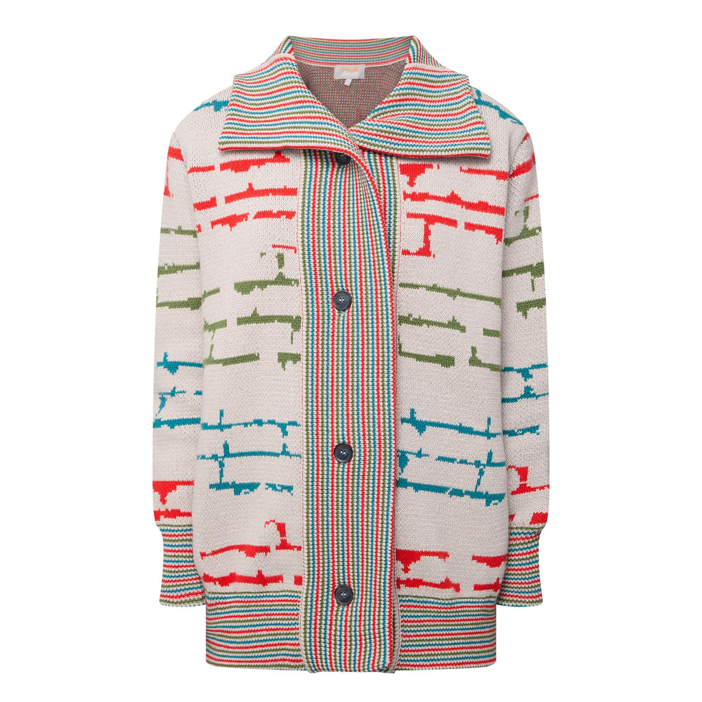 Graphic Long Bomber Pale Almond