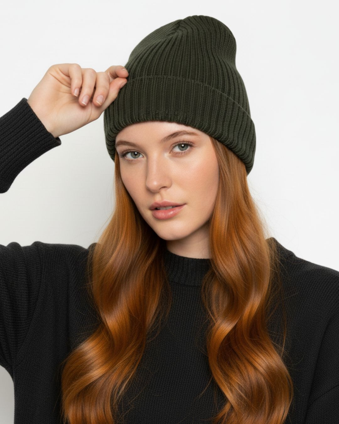 Merino Wool Beanie Dark Green