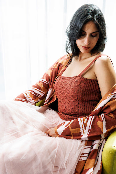 Cable knit top - Chocolate