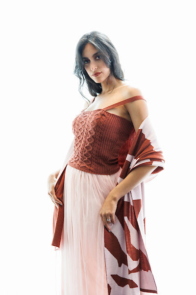 Cable knit top - Chocolate