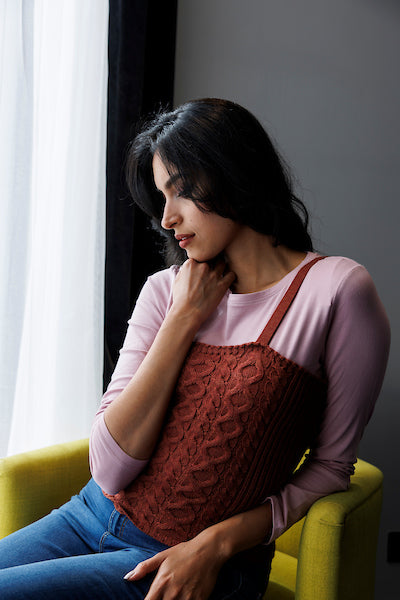 Cable knit top - Chocolate