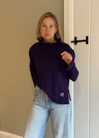 Frill Neck Jumper Deep Indigo