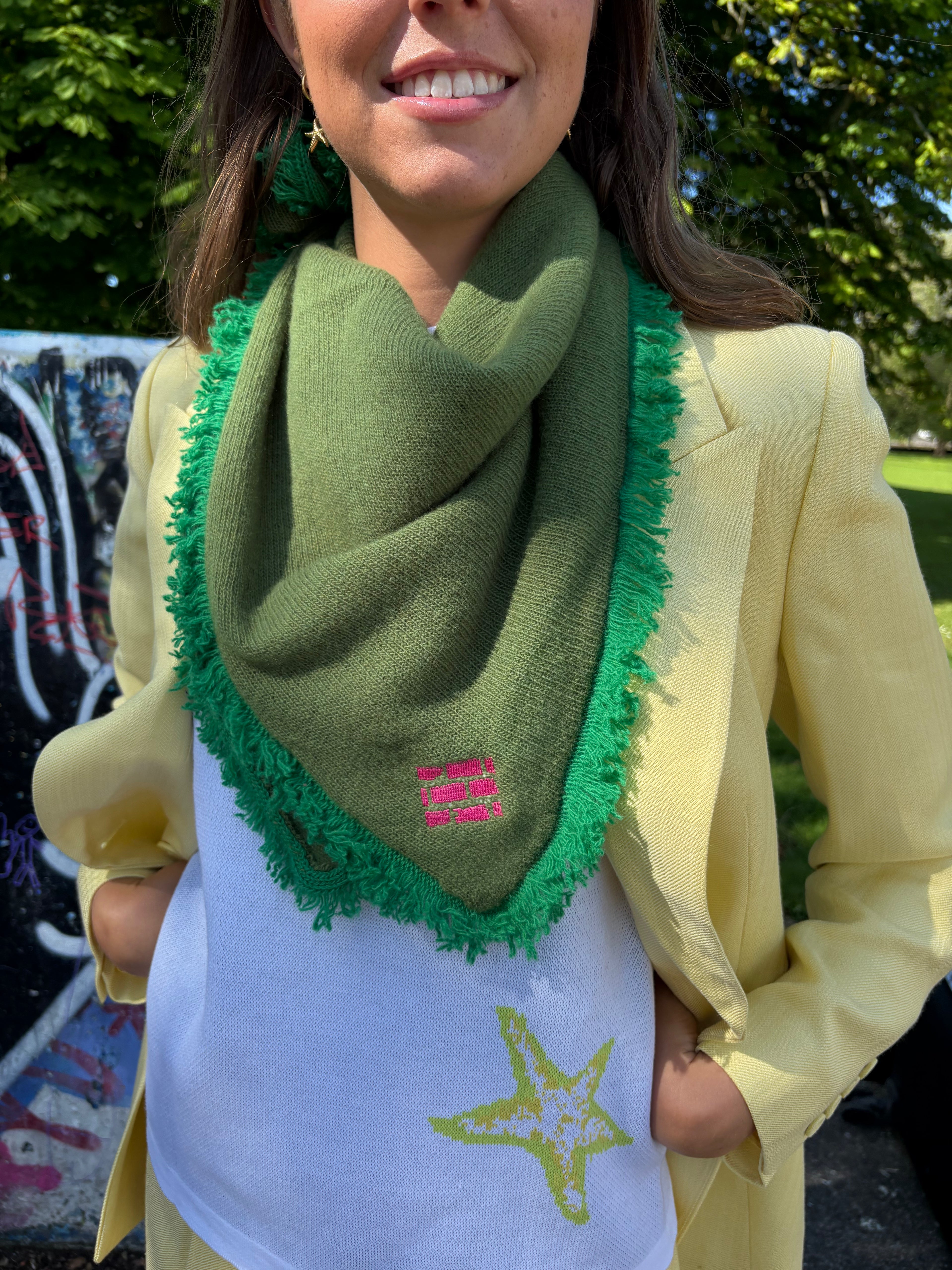 Mini Triangle Scarf Emerald