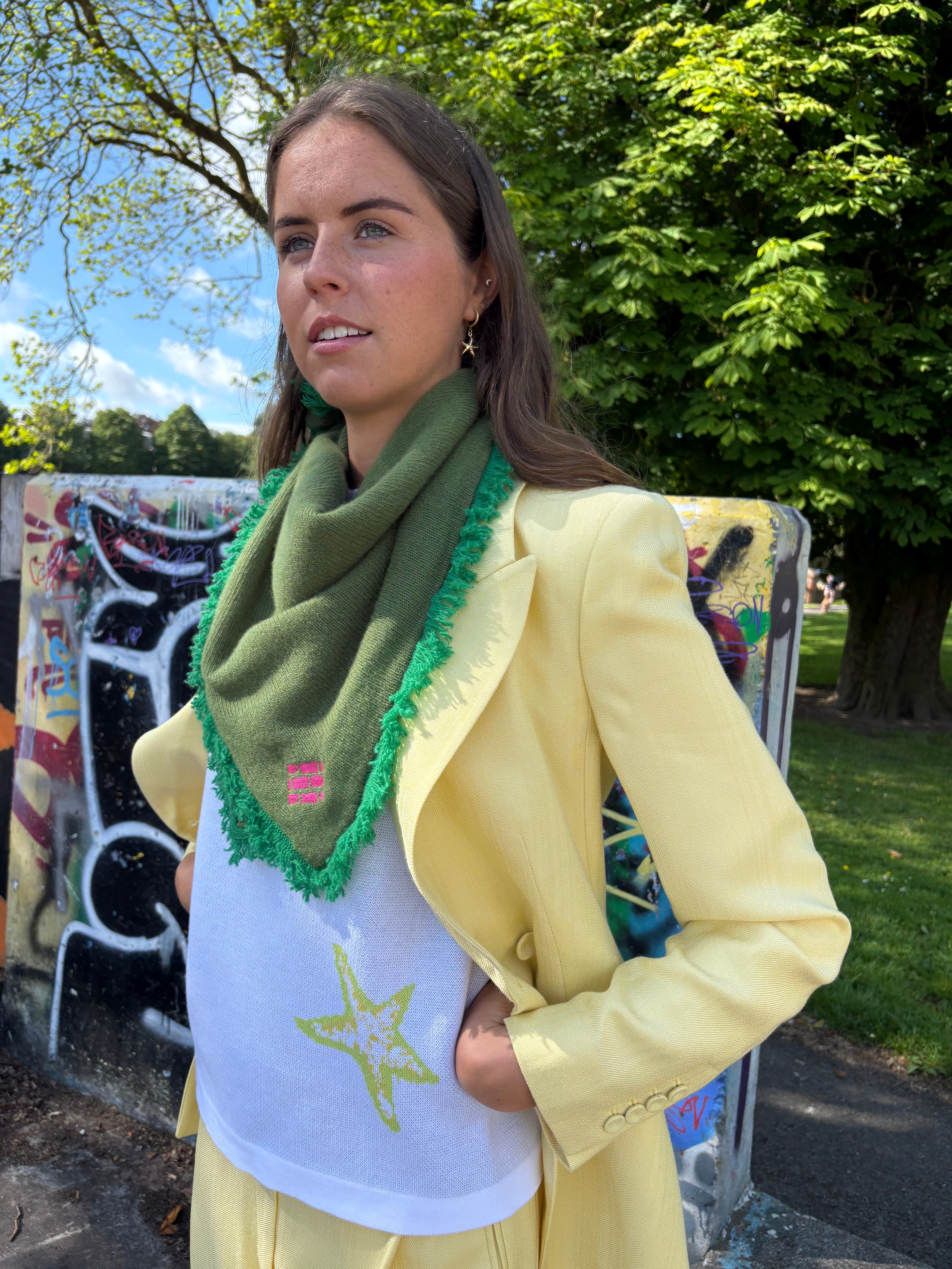 Mini Triangle Scarf Emerald
