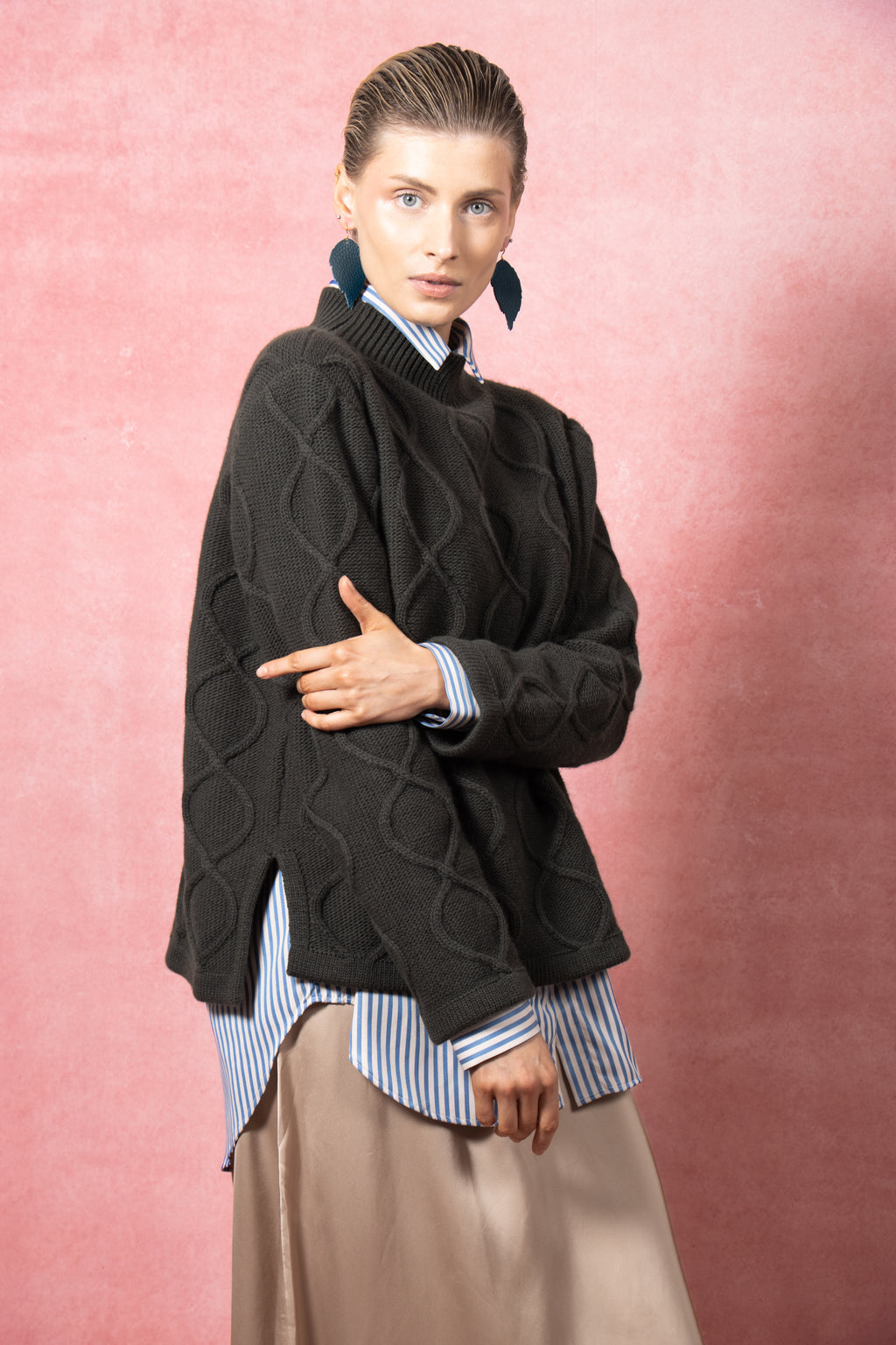 Loop Knit Sweater Forest Green