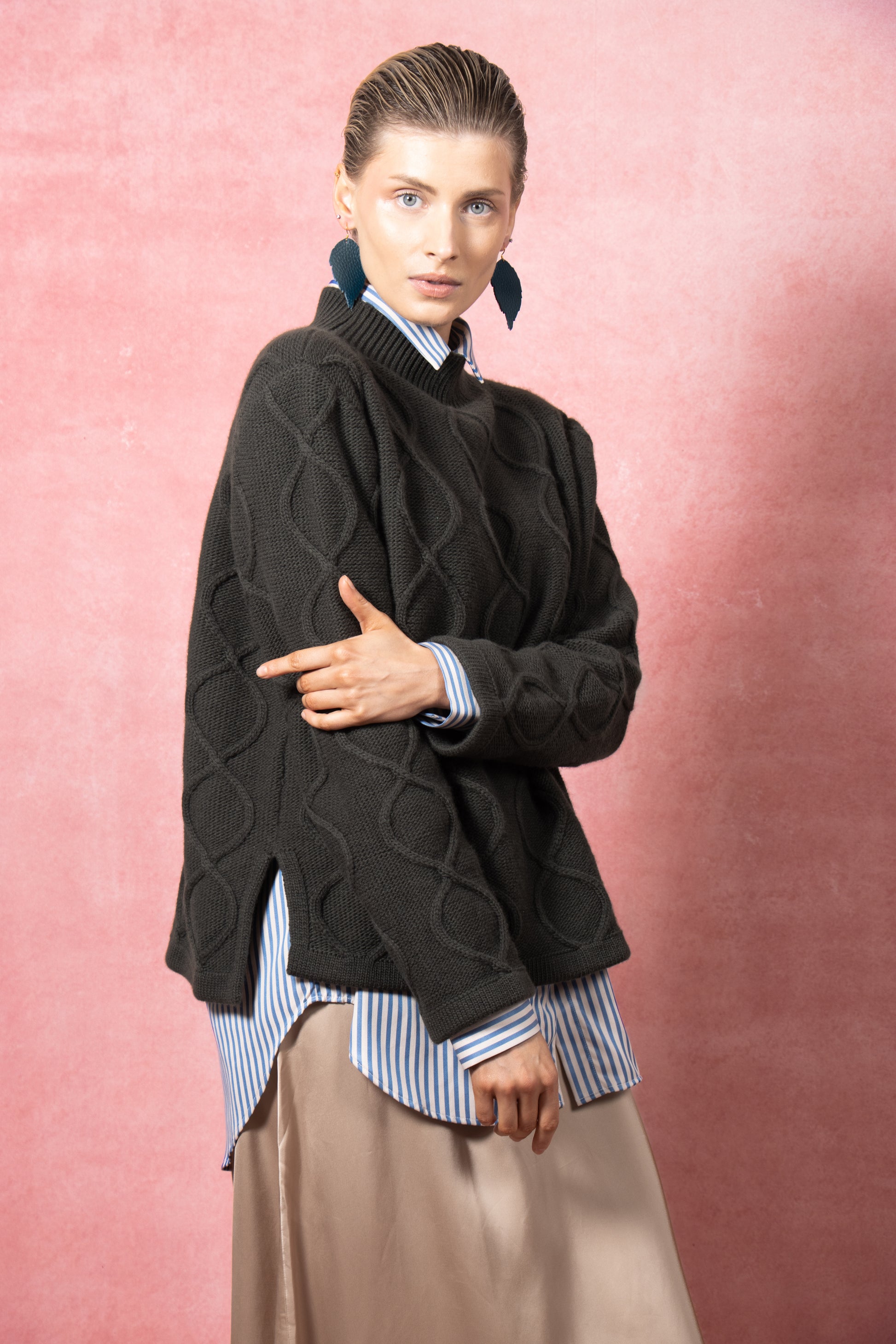 Loop Knit Sweater Forest Green