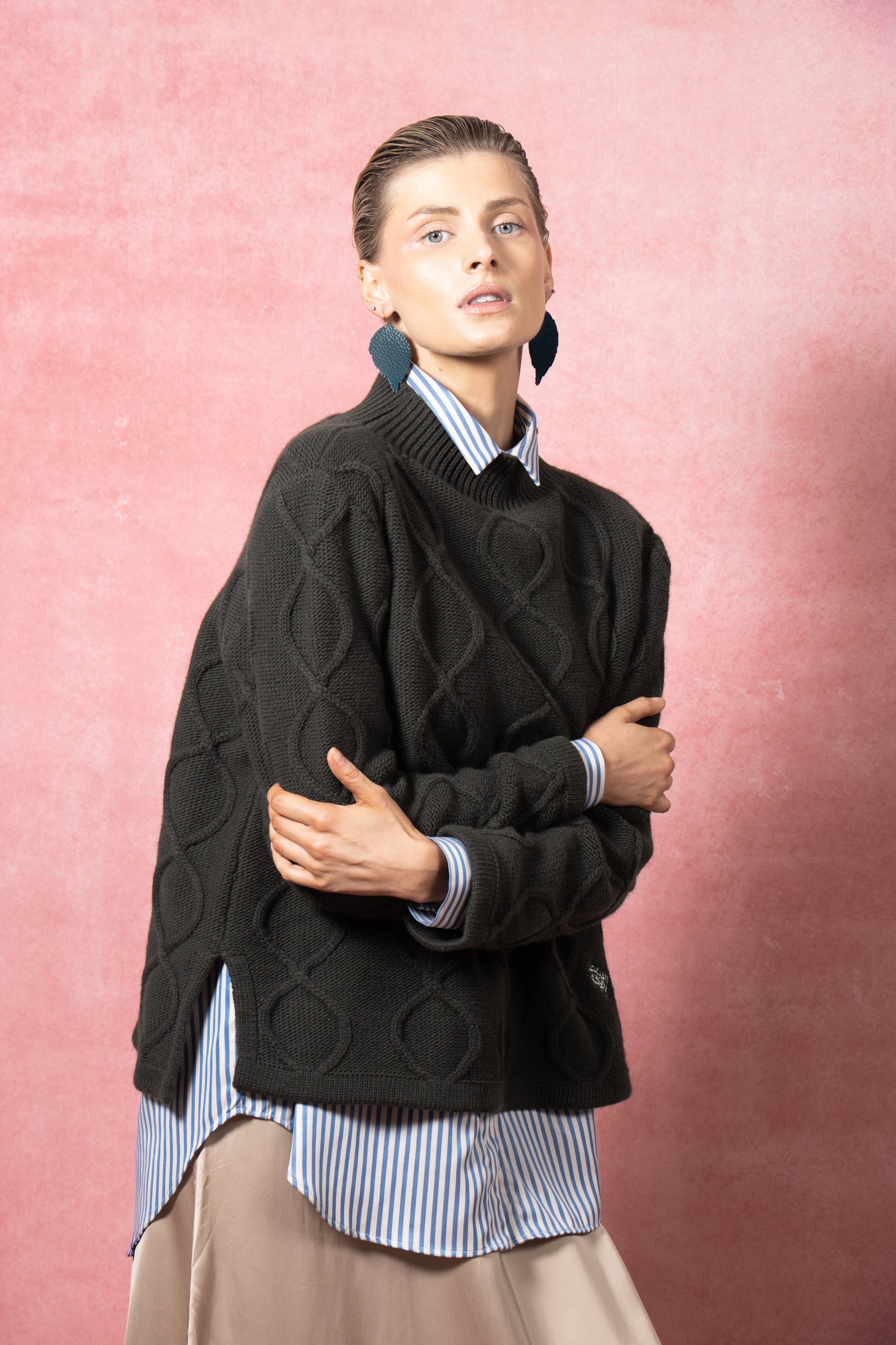 Loop Knit Sweater Forest Green