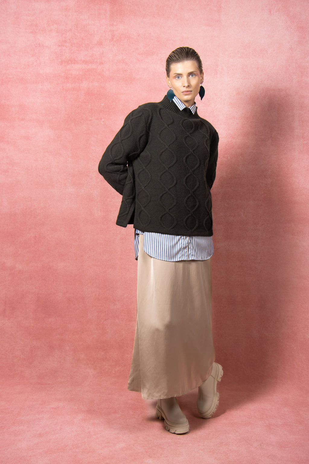 Loop Knit Sweater Forest Green