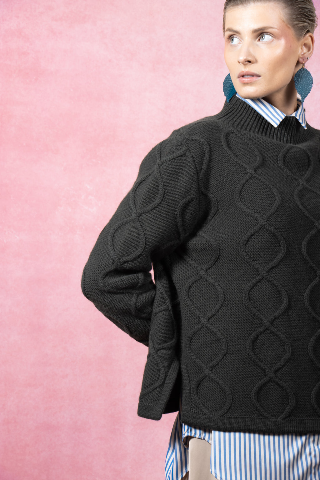 Loop Knit Sweater Forest Green