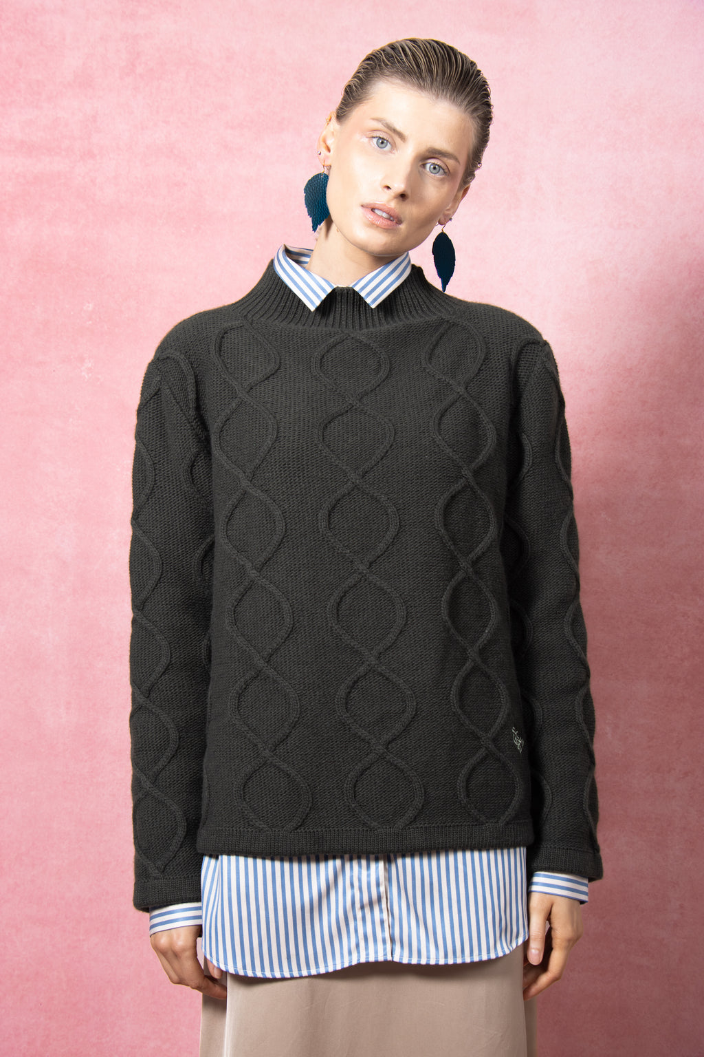 Loop Knit Sweater Forest Green