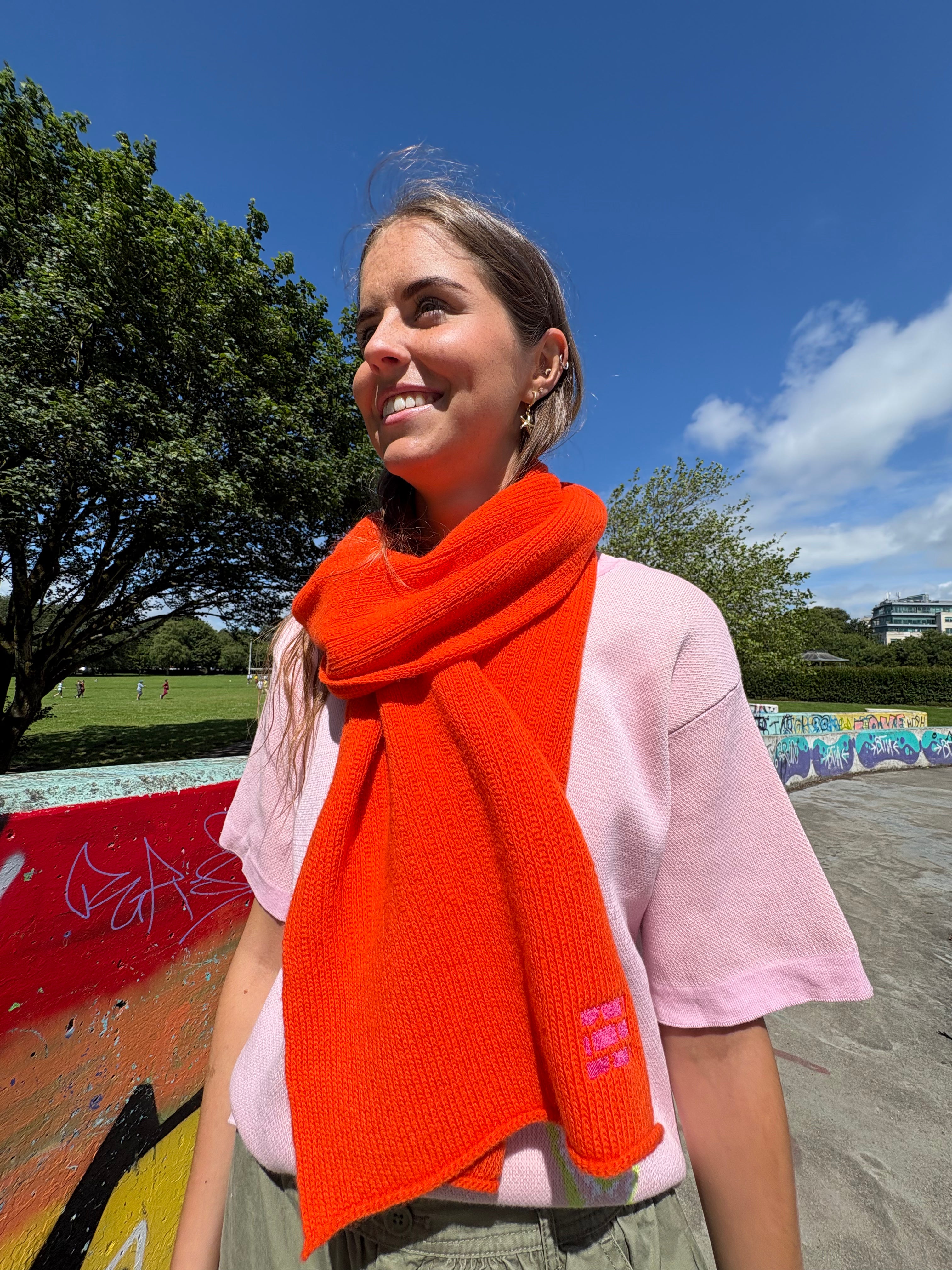 Handloomed Scarf - Tangerine
