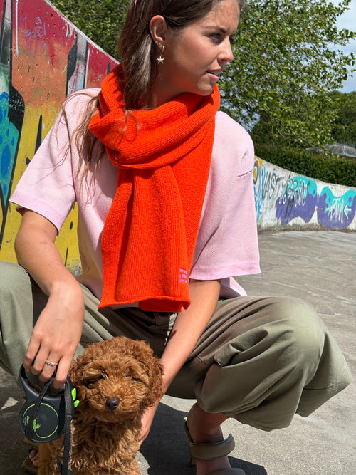 Handloomed Scarf - Tangerine