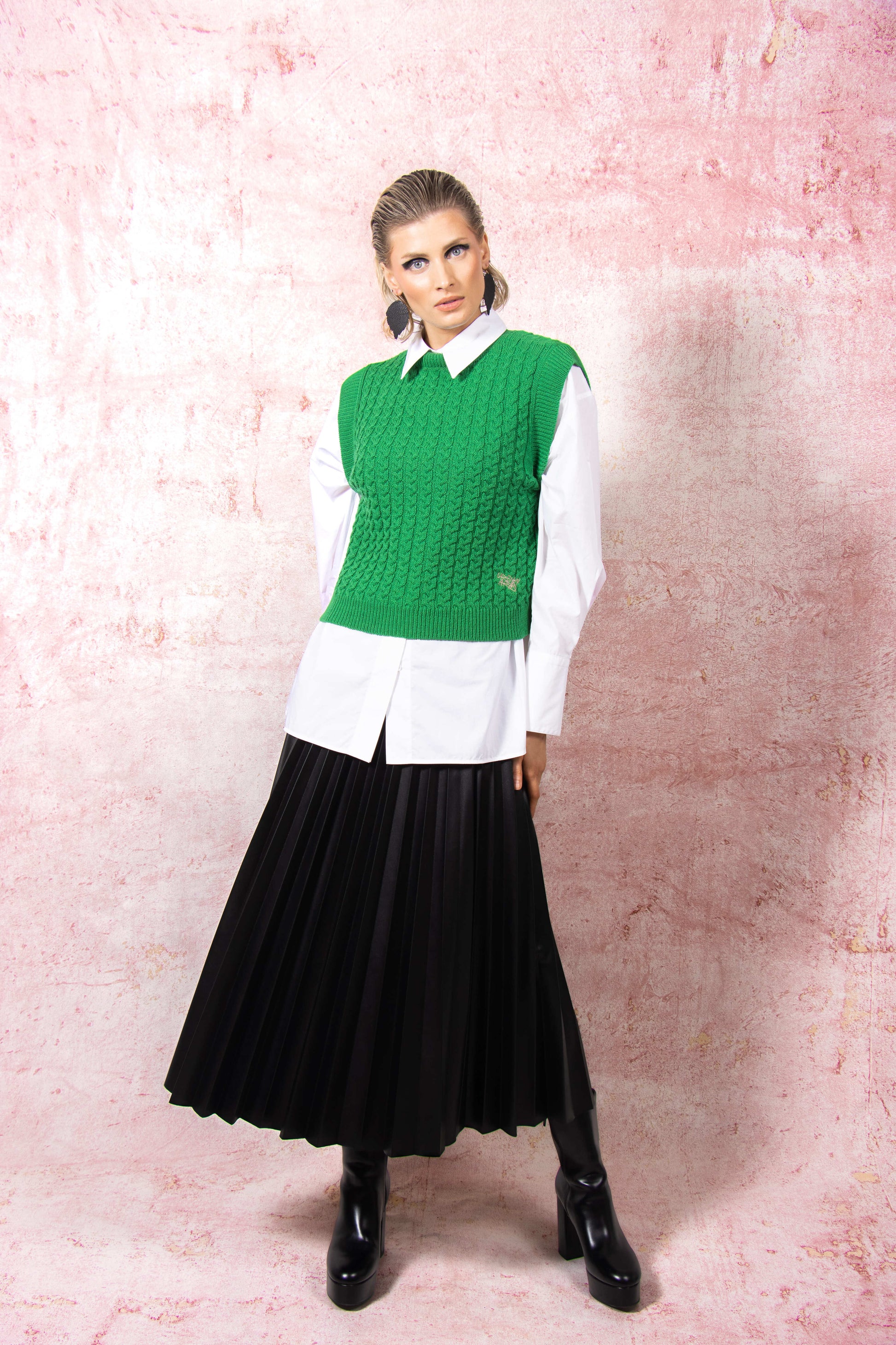 Loop Knit Tank Emerald Green