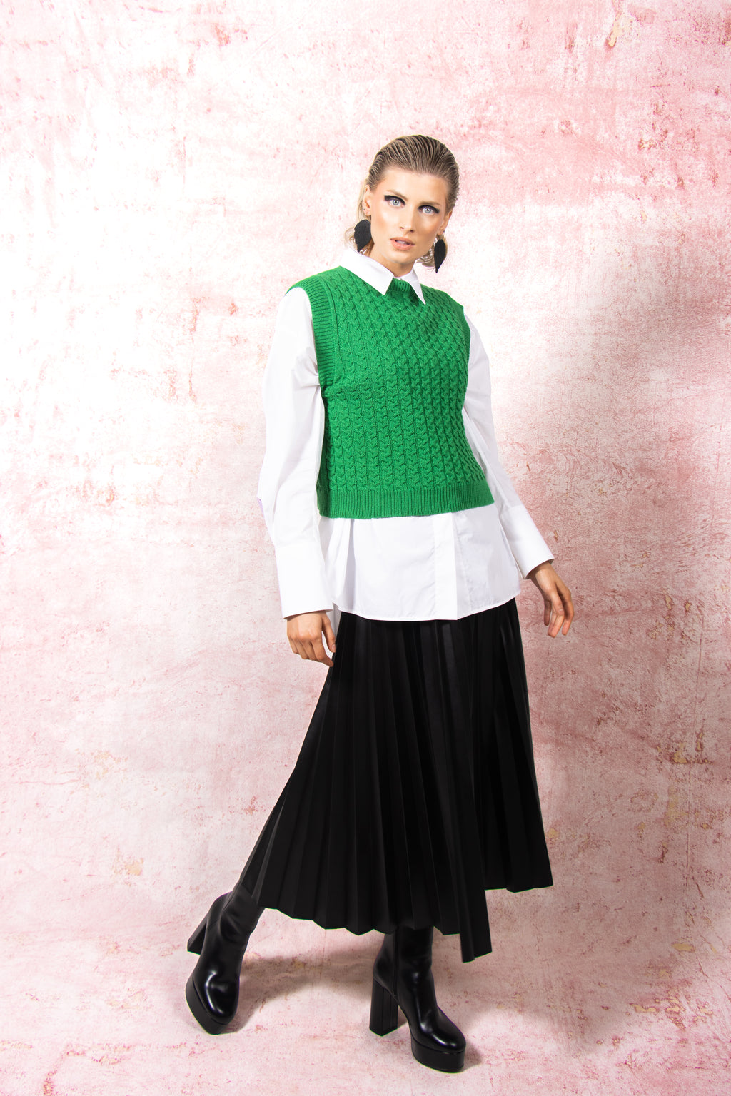 Loop Knit Tank Emerald Green