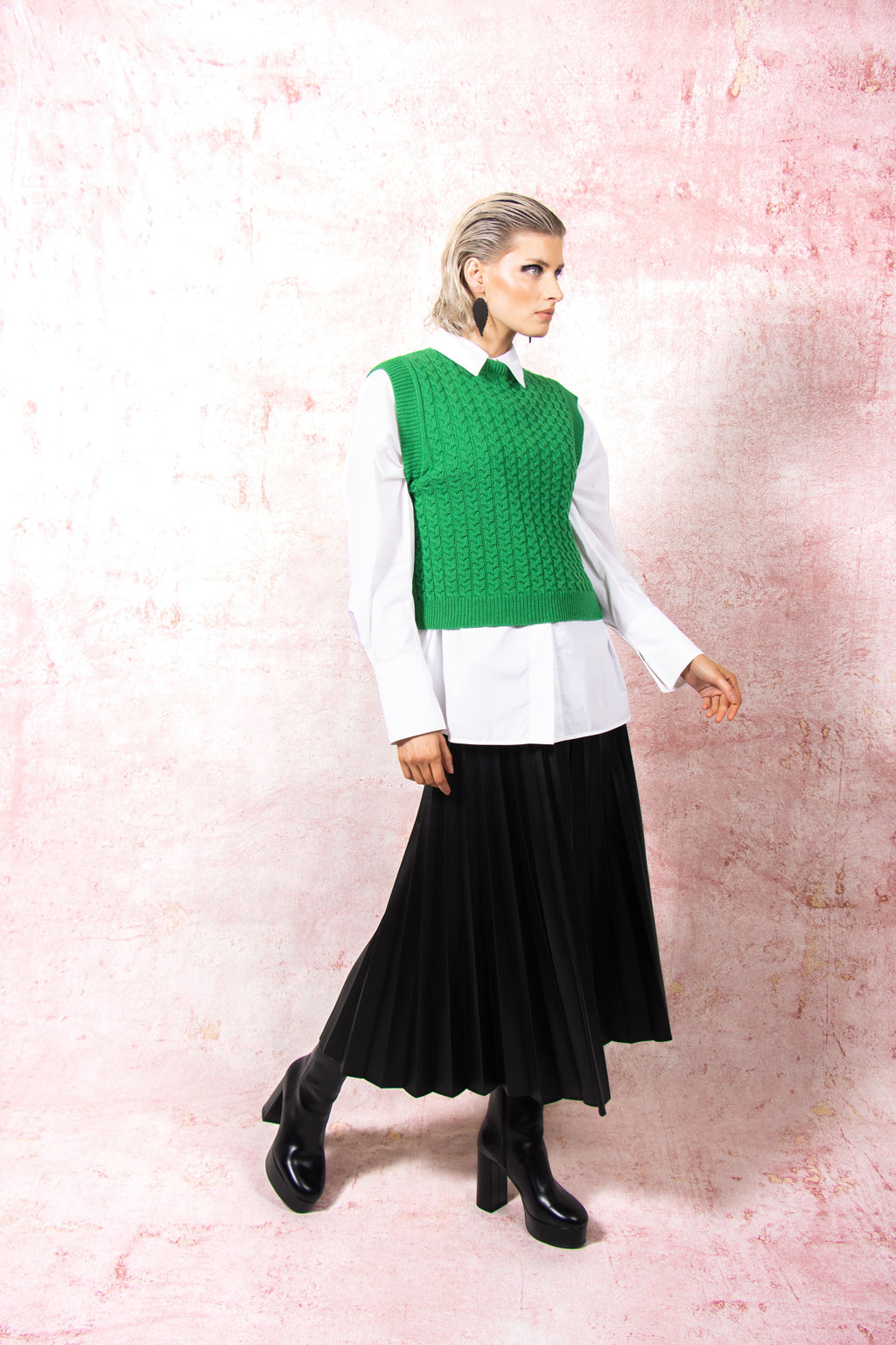 Loop Knit Tank Emerald Green