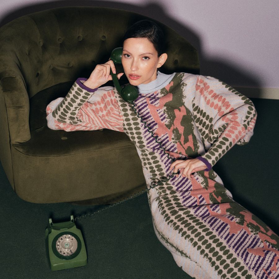 Graphic Knitted Dress