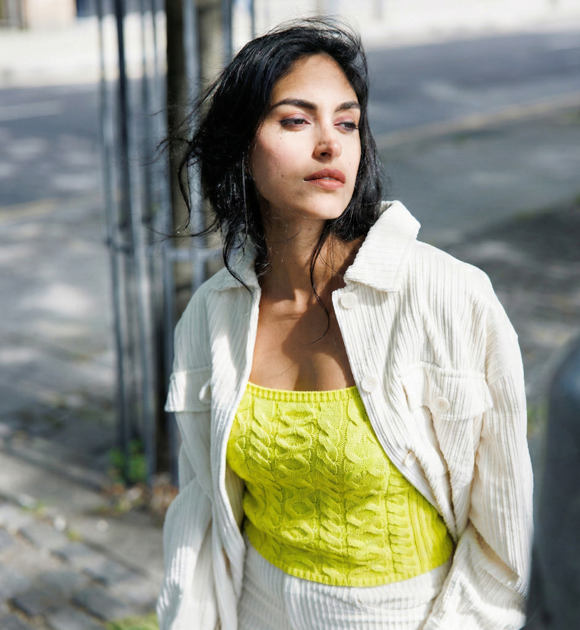 Zopfmuster-Top - Limette, XS/S