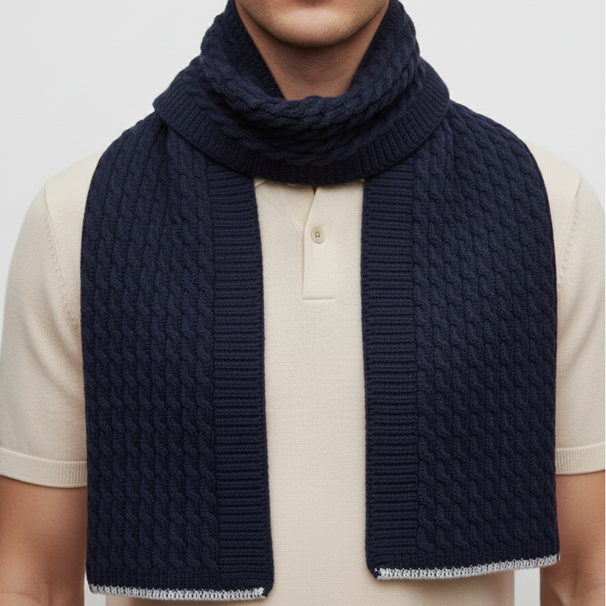 Navy Blue Scarf for Men