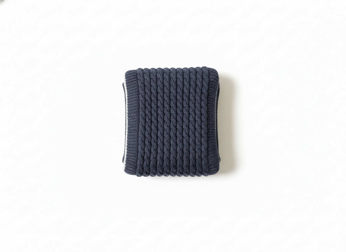 Handloomed Scarf Blue Navy