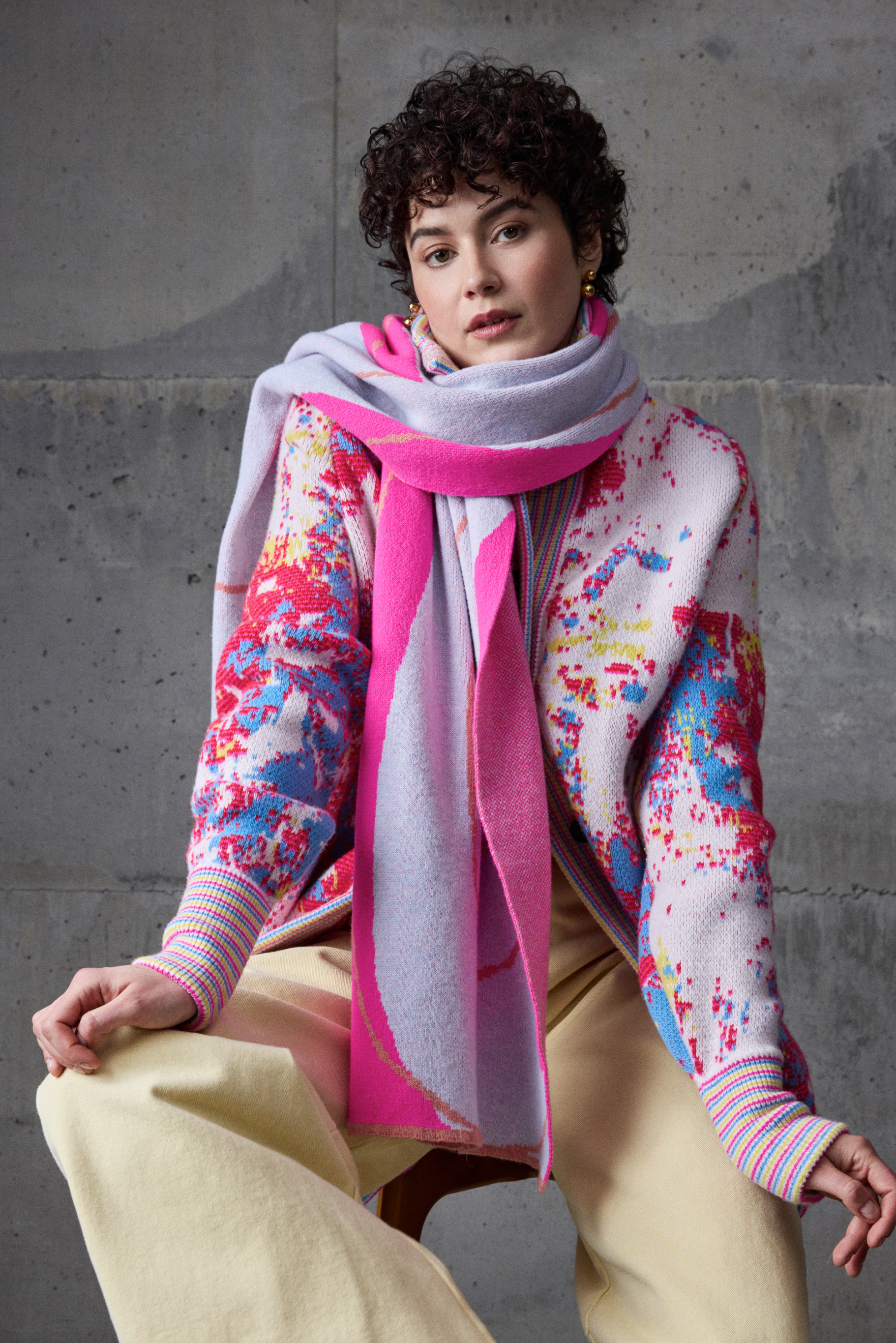 Rectangle Scarf Electric fuchsia