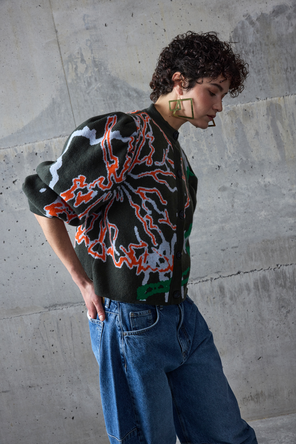 Crevice Barrel Cardie Deep Forest