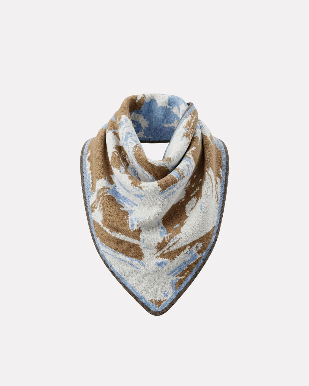 Foulard bandana d'été en pêche, tagnerine et bleu pâle
