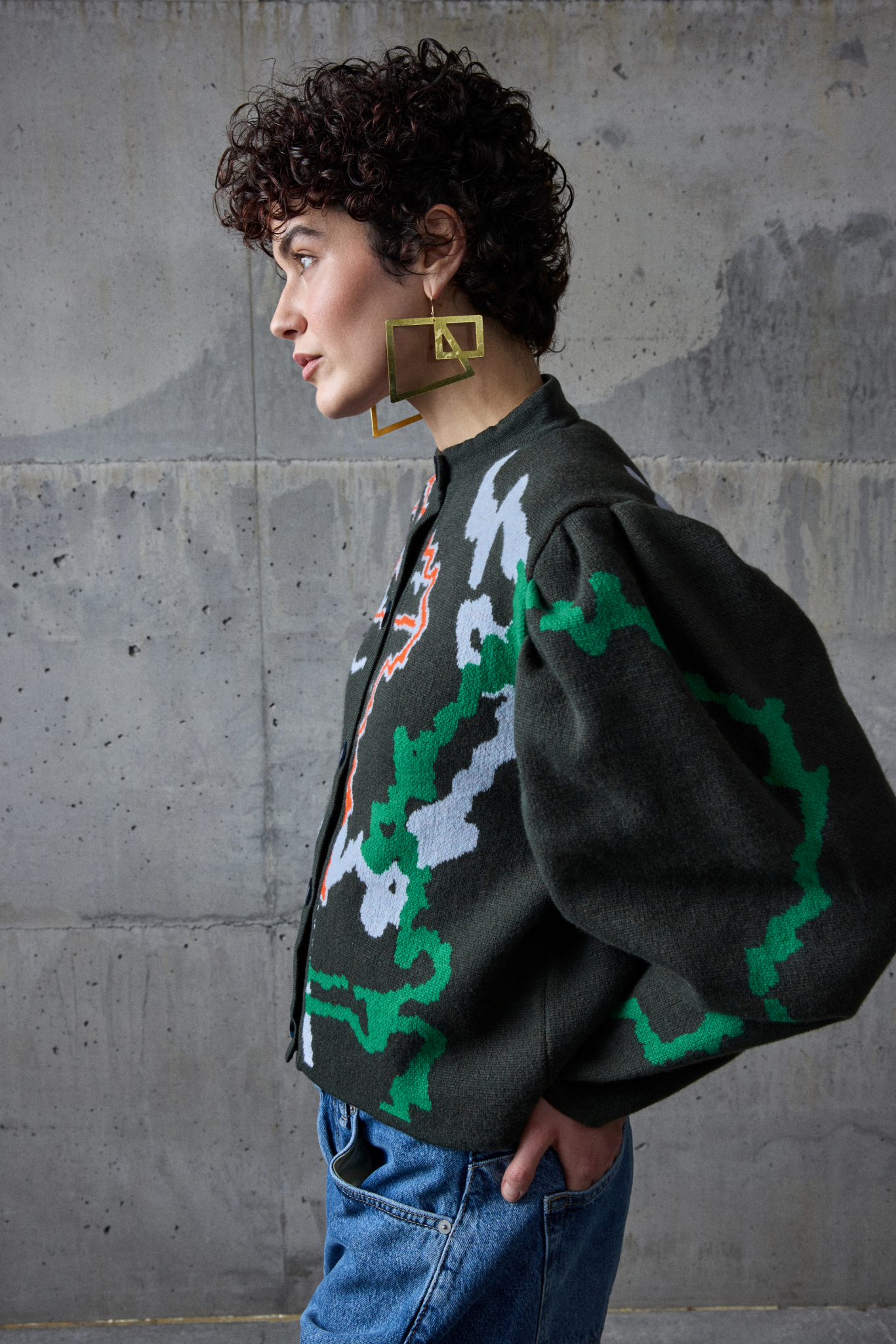 Crevice Barrel Cardie Deep Forest