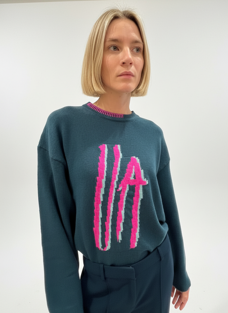 Urban Aran Ireland Tee Shirt long sleeve - teal