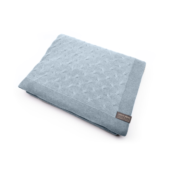 Premium Blue Cable Baby Blanket