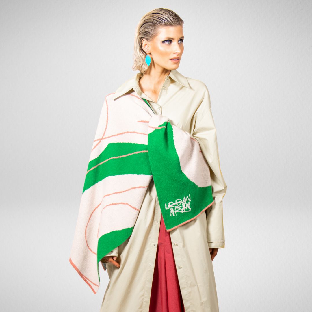 The Caffrey Cape Emerald Green - Knitted Merino Wool