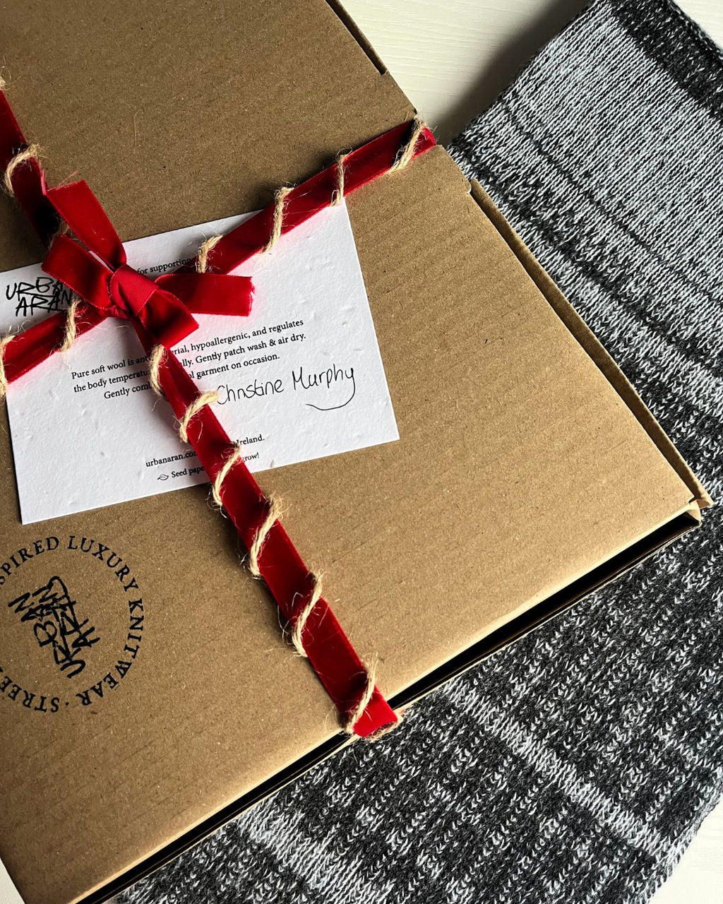 Handloomed Scarf - Charcoal