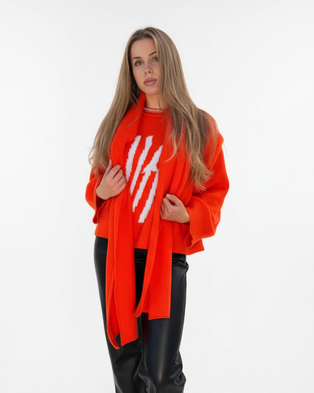 Handloomed Scarf - Tangerine